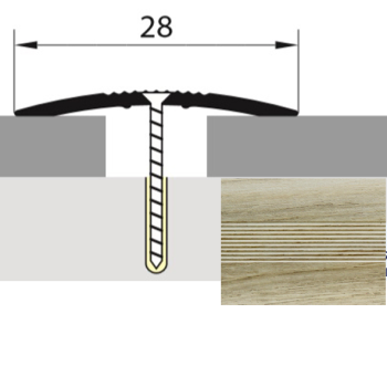 Порог-стык одноуровневый 28х1800 мм Русский профиль, дуб аляска