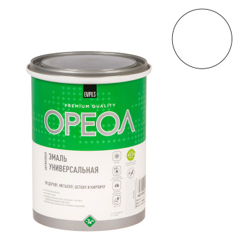 Эмаль акриловая белая 1 кг Ореол *1/6/288