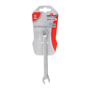Ключ комбинированный 9мм холодный штамп CrV (70090) СЕРВИС КЛЮЧ *1/20