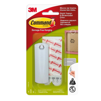 Крючок самоклеящийся пластм. д/рамок с жестк.петл. Бел.(+1сменн.клейк.пол.) 17040 Command (3M™)*1/12