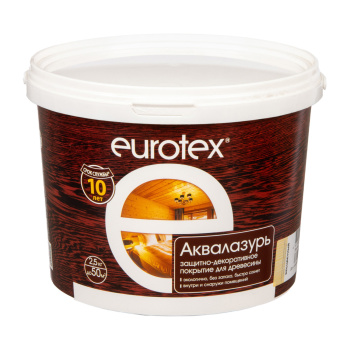 Защитно-декоративное покрытие 2.5 кг для древесины Eurotex Аквалазурь, акриловое, бесцветный