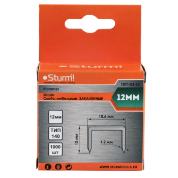 Скоба д/степлера STURM (арт.1071-03-12) тип 140 * 1/20/100 Скоба д/степлера STURM (арт.1071-03-12) тип 140 * 1/20/100