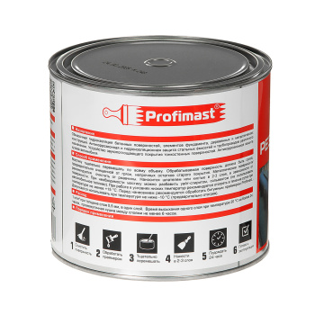 Мастика битумно-резиновая 2 л Profimast, гидроизоляционная