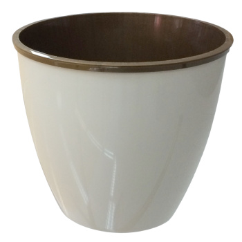 Кашпо пластм. "Les Couleurs" 10,0л, d верха 265мм h235мм со встав.Крем./брон.130-1 (Tek.A.Tek)*1/8