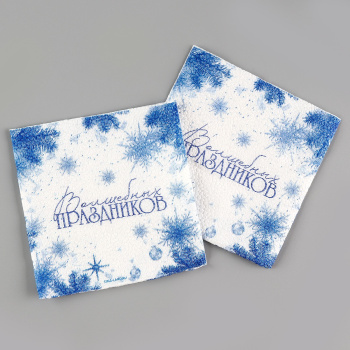 Салфетки бумажные 20шт НОВЫЙ ГОД 24*24см Волшебных праздников 9661477 1сл *20