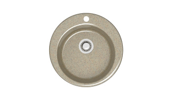 Мойка из искусственного камня круглая песочная глянцевая Виктори Z30Q5 (475х475х180) *1