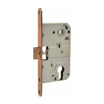 Защелка врезная п/ручку и цил.мех. БЕЛАЯ БЕСШУМНАЯ М 25-85мм Нора-М *1/40