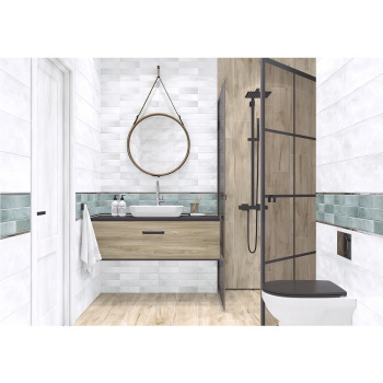 Плитка 60х20 см настенная 1.8 м² Alma Ceramica Style, светло-серый