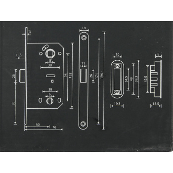 Защелка врезная п/ручку и фиксатор НИКЕЛЬ матовый МАГНИТНАЯ 5300-MC-WC-NIS Сode Deco *1/40