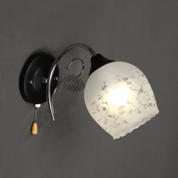 Бра N2178/1W CH+BK E27 2*40Вт (220*270*160) *1