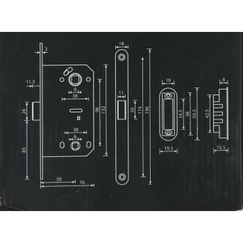 Защелка врезная п/ручку и фиксатор ЧЕРНЫЙ матовый МАГНИТНАЯ 5300-MC-WC-BLM Code Deco *1/40
