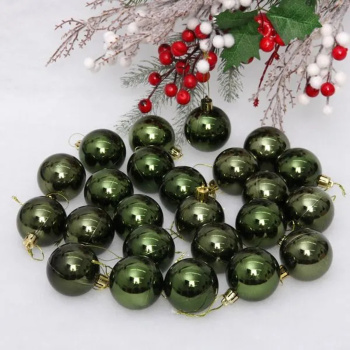 Новогодние шары 5 см (набор 24 шт) "Глянец", изумруд Новогодние шары 5 см (набор 24 шт) "Глянец", изумруд