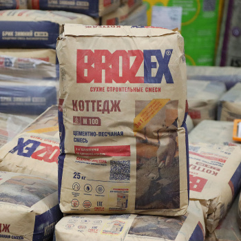 Смесь цементно-песчаная 25 кг BROZEX Коттедж, М100, универсальная
