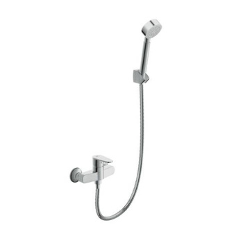 Смеситель д/ванны Cersanit CARI + душ. лейка, шланг, держатель д/лейки 64512 *1