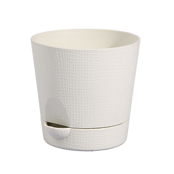 Кашпо пластм. "Le Parterre" 0,7л d верха 110мм h110мм с поддоном Кремовый 202-6 (Tek.A.Tek)*1/40 Кашпо пластм. "Le Parterre" 0,7л d верха 110мм h110мм с поддоном Кремовый 202-6 (Tek.A.Tek)*1/40