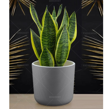 Кашпо пластм. "Лион"  4.2л d верха 190мм h175мм со вставкой Серый муссон ЛИ19-21 *1/8