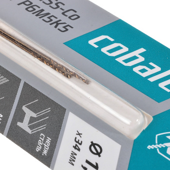 Сверло по металлу 1,50*40/18мм HSS-Co P6M5К5 (2шт) блистер арт.668015 COBALT RENNBOHR *10/40/640