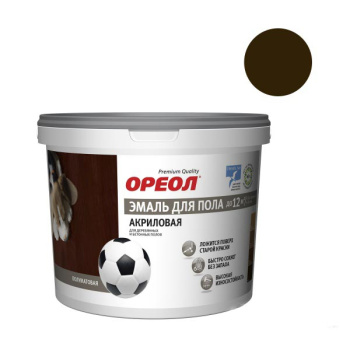 Эмаль акриловая для пола венге полуматовая 0,9 кг Ореол *1/6/588