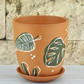 Кашпо керам. "Тропики" 1.7л d верха 125мм h140мм с поддоном ТПК2 *6