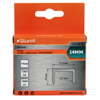 Скоба д/степлера STURM (арт.1071-02-14) тип 53 * 1/20/200 Скоба д/степлера STURM (арт.1071-02-14) тип 53 * 1/20/200