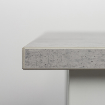 Стол раздв.АТЛАНТ-2 1200(+500)*800*h750мм ЛДСП EGGER Бетон Чикаго светлый+опора метал.Белый глянец*1