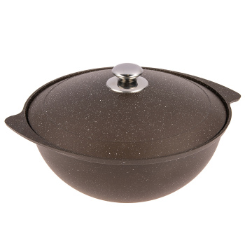 Казан алюм.а/приг.литой Kukmara "Мраморная" кофейн. 6,0л Металл.кр., d дна125мм кмк65а (Кукмор) *1/2 Казан алюм.а/приг.литой Kukmara "Мраморная" кофейн. 6,0л Металл.кр., d дна125мм кмк65а (Кукмор) *1/2