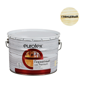 Лак алкидно-уретановый Eurotex Premium, 10 л, паркетный, глянцевый