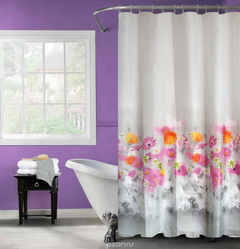 Штора для ванной "Фора" п/эстер 180*180см "Фестиваль" с кольцами РН191 *1/24