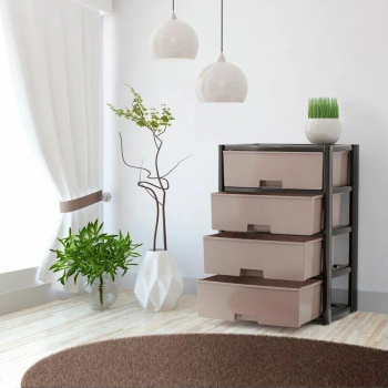 Комод пластм. "Колорит" 4 ящика 810х560х390мм Венге/Бежевый М8761 (ЗПИ "Альтернатива") *1 Комод пластм. "Колорит" 4 ящика 810х560х390мм Венге/Бежевый М8761 (ЗПИ "Альтернатива") *1