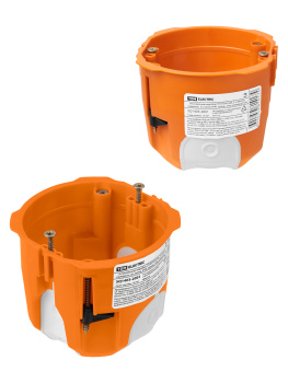 Коробка установочная  СП D73х65мм 2-х комп саморезы пл.лапки оранж TDM SQ1403-2001 инд.шк *10/96