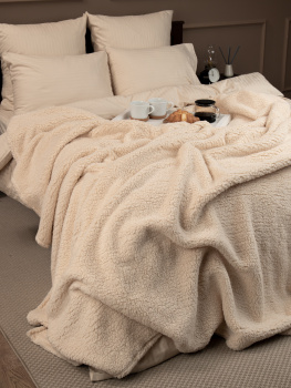 Плед 200*220см искусственный мех Овчина Бежевый TCH SH BE11 004/2022 NC Absolute *1