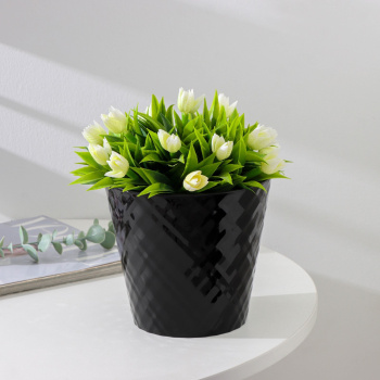 Кашпо пластм. "Manhattan"  3,3л d верха 190мм h177мм со вставкой Оникс IG670210028 *1/9