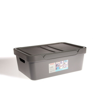 Контейнер д/хранения пластм. "Luxe"12,0л 380x276x140мм Серый арт.433205611 ("Бытпласт")*1/6