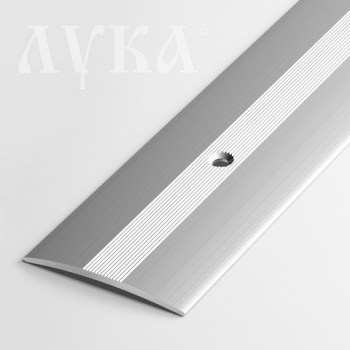 Порог-стык средний Лука ПС 03, 1350х37х3.3 мм, серебро-люкс