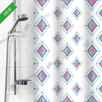 Штора для ванной V-line Диамант, 180х180 см, полиэстер, микс