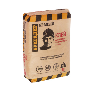 Клей для блоков 25 кг Бравый бригадир КСБ-17