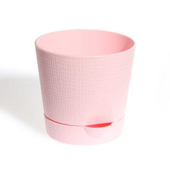 Кашпо пластм. "Le Parterre" 0,35л d верха 95мм h90мм с поддоном Розовый 201-3 (Tek.A.Tek) *1/72 Кашпо пластм. "Le Parterre" 0,35л d верха 95мм h90мм с поддоном Розовый 201-3 (Tek.A.Tek) *1/72