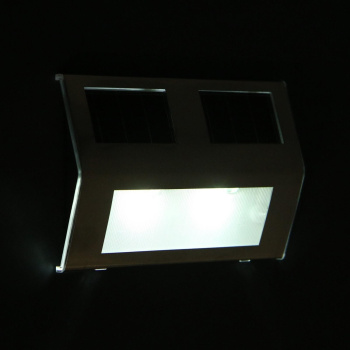 Светильник уличный накладной, 14 х 2.5 x 9,5 см, IP44, солн. батарея, 2 led, белый 5392340