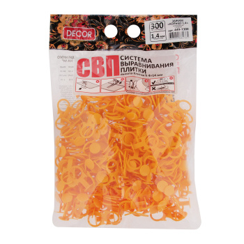 Система выравнивания плитки СВП зажим "Кольцо" 1,4мм (пакет 300шт) (арт.449-1300) *1/24