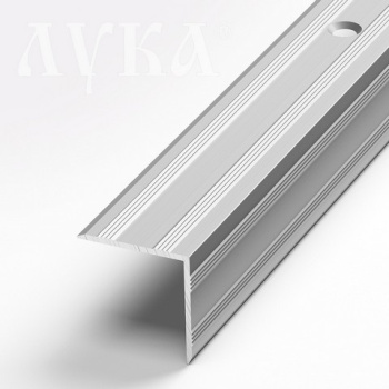 Порог-угол внешний Лука ПУ 05, 1350х20х20 мм, серебро-люкс