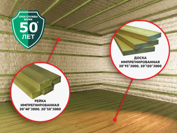 Доска 20х120х3000 мм, импрегнированная, сорт АВ