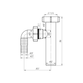 Отвод под стиральную машину Ани 1,25 М220 *1/40