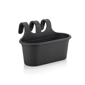 Ящик д/цветов пластм. "Камелия" 6,0л 382х267х253мм Подвесной Антрацит TOM2 ("Serinova") *1/20